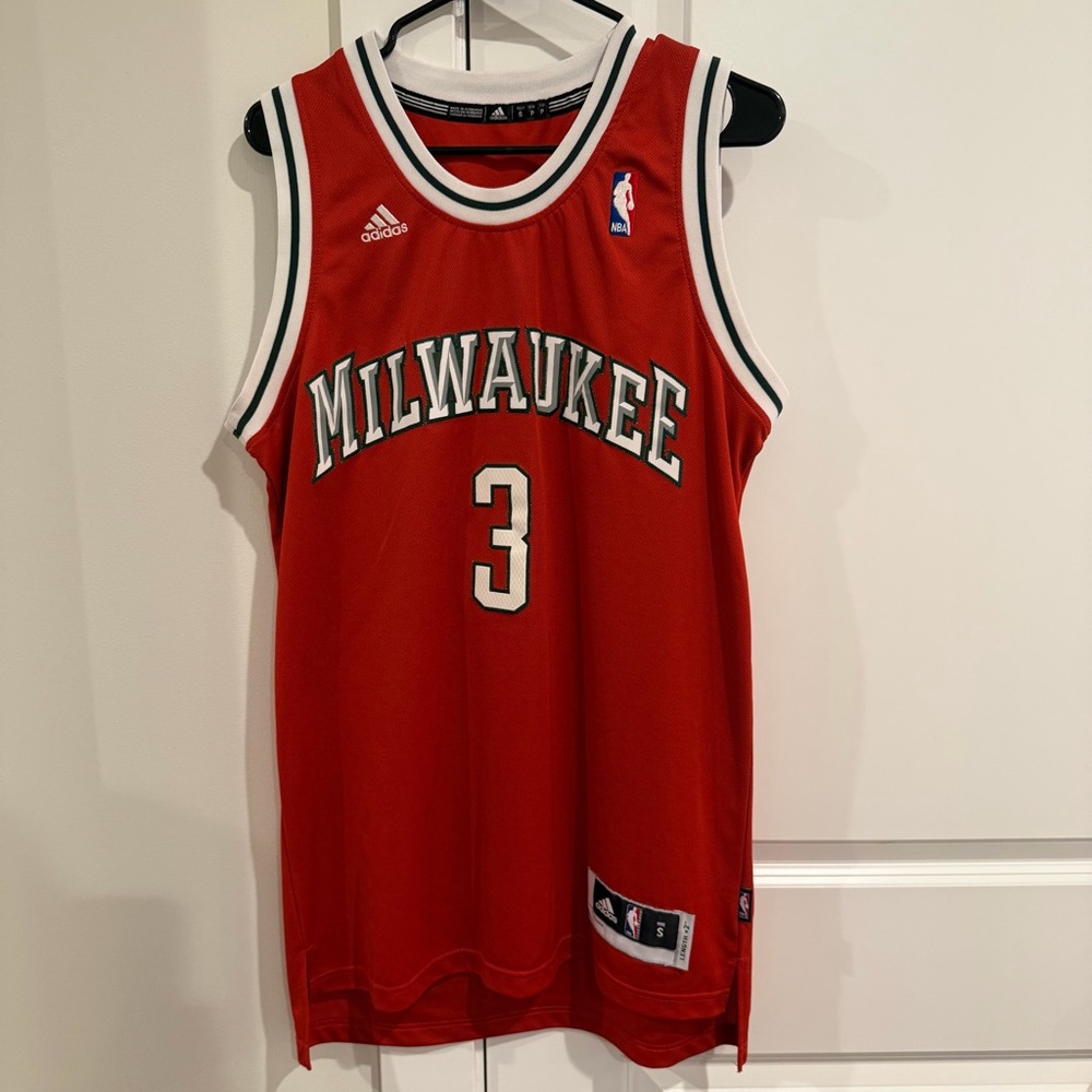 Adidas Red Milwaukee Basketball Jersey Brandon Jennings
